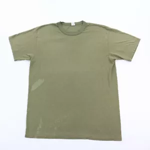 Vintage Paper Thin T-Shirt Herren Large Relaxed Grün Uni Blank Grunge Military - Bild 1 von 10