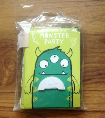 10 Monster Card Invitations  Childrens Birthday Party Invites. Free Postage - Image 1 of 3