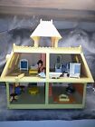 Vintage 1980 Mattel The Littles Victorian Dollhouse House W/ Dolls &Furniture 