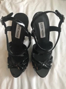 Steve Madden Women's Black Platform High Heel Sandals Sz 7.5M - Picture 1 of 5