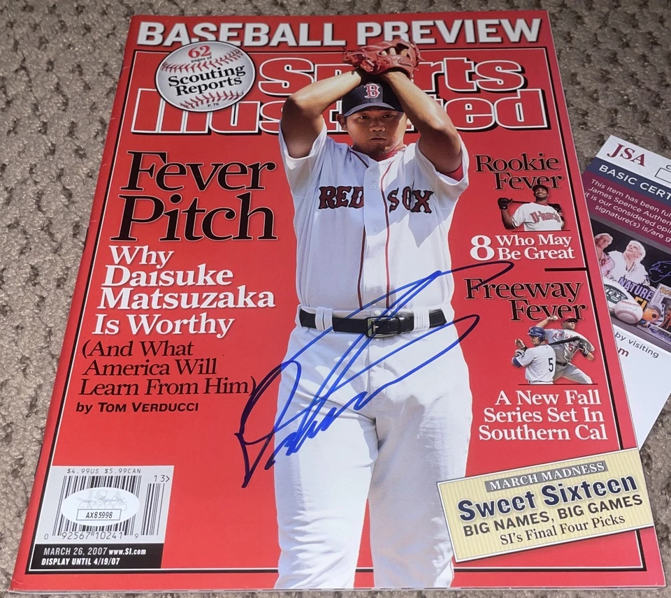 DAISUKE MATSUZAKA SIGNED SPORTS ILLUSTRATED JSA BOSTON RED SOX BASEBALL DICE K - Image 1 of 1