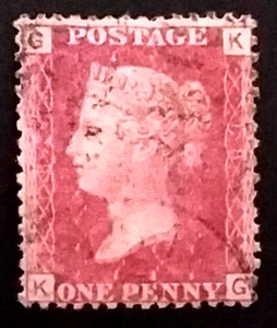 GB QV Penny Rojo 1858-79 1d Cartas KG PR054 Correo Registrado Gratis - Imagen 1 de 2