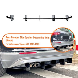 Black Rear Bumper Diffuser Lip For Volkswagen Tiguan MK2 2021-2023 - Picture 1 of 13