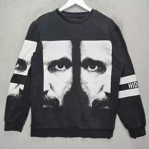 Bershka Sweatshirt Mens Small Black Graphic Eye Print Crew Neck - Picture 1 of 10
