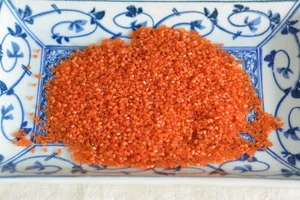 Antique Orange Tangerine Deco Bugle Seed Beads, 7g, 1bpi, 1920s - Picture 1 of 5