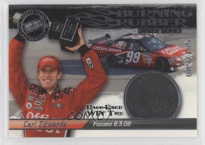 Press Pass 2009 goma ardiente neumático usado en carreras serie Silver Driver Carl Edwards Foto 1 de 2