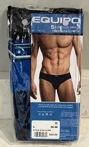 EQUIPO Herren 5er Pack Low Rise Slips ~ Größe Lg (36-38) Premium Baumwolle ~ 4 Farben Neu in Verpackung - Bild 1 von 3