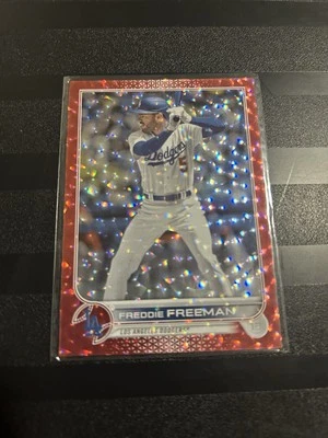 2022 Topps Red Foil Crackle Freddie Freeman 186/199 Atlanta Braves #US330 - Image 1 of 2