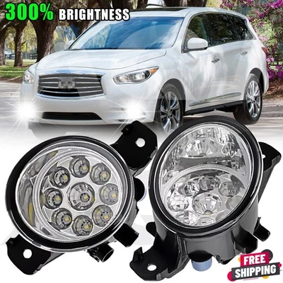 Pair 9*LED Front Fog Light For INFINITI QX60 2014-2023 Bumper Lamps Replacement Foto 1 de 4