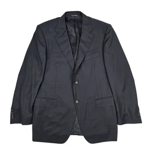 Canali Exclusive Super 150's Mens Black 100% Wool Blazer Jacket Size 52 R - Picture 1 of 12