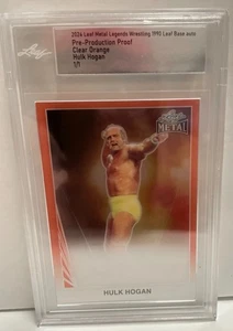 2024 LEAF METAL LEGENDS HULK HOGAN 1/1 PRE-PRODUCTION PROOF CLEAR ORANGE WWE - Picture 1 of 2