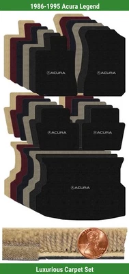 Custom Luxe Carpet Mat Set for 1986-1995 Acura Legend w/Logo (5 pieces) #1L - Image 1 of 4