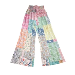 Womens multimedia color block pull on pants womens small indie festival gypsy - Picture 1 of 6