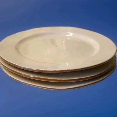 Juego de 3 Platos de Cena Vietri Cucina Fresca Crema/Azafrán Grandes 12" Italia Foto 1 de 4