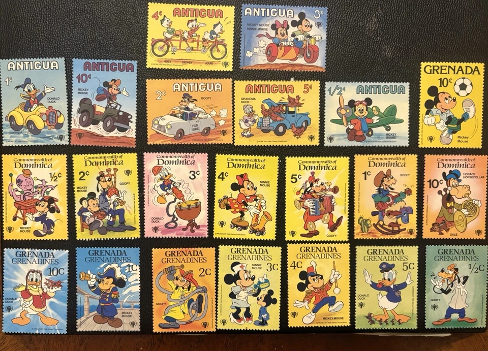 Personajes Disney 1979 Set de 22 Diff. (Antigua, Granada). MNH. Lote # 03-08213 Foto 1 de 1