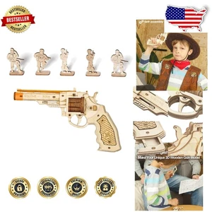 Hands-On 3D Wooden Puzzle Kit with Mechanical Toy & Rubber Band Shooting Targets - Picture 1 of 8