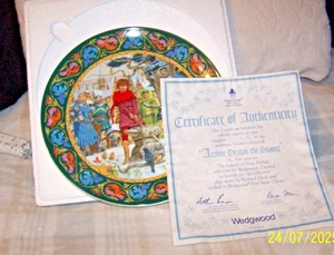 Wedgewood Display Plate, " ARTHUR ZIEHT DAS SCHWERT " KING ARTHUR Bone China, - Bild 1 von 4