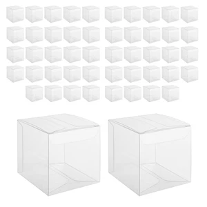 2X(50Pcs Clear Plastic Boxes for Gifts Pvc Packing Box Gift Packaging3976 - Picture 1 of 7