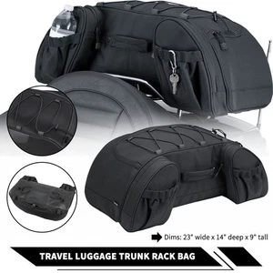 Hitchhiker Motor Travel Luggage Trunk Rack Bag Black For Harley Road King FLHR - Picture 1 of 15