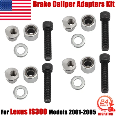For 2001-05 LEXUS IS300 BRAKE UPGRADE FOR LS400 CALIPER ADAPTERS+17MM RCA KIT US - Image 1 of 4
