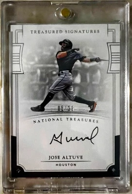 Panini National Treasures Jose Altuve 2017 automático #TS-JA 5/25 Foto 1 de 4