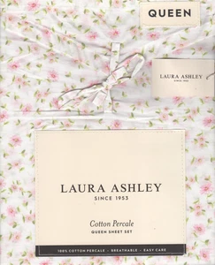 Laura Ashley Queen Sheet Set Little Ditsy Pink Floral 4pc Cottage Farmhouse Chic - Picture 1 of 4