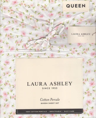 Laura Ashley Queen Sheet Set Little Ditsy Pink Floral 4pc Cottage Farmhouse Chic - Image 1 of 4