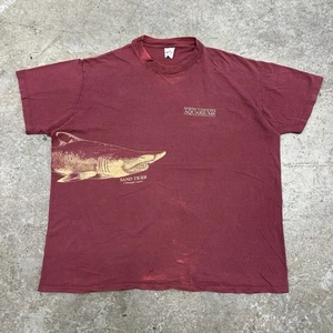 Vintage 80s Nature Shirt Adult X-Large North Carolina Aquariums Tiger Shark Art - Bild 1 von 11