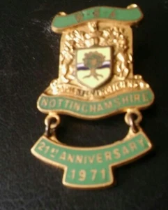 Nottinghamshire W.B.A 21st Anniversary 1971 enamel pin badge. We've more badges. - Picture 1 of 3