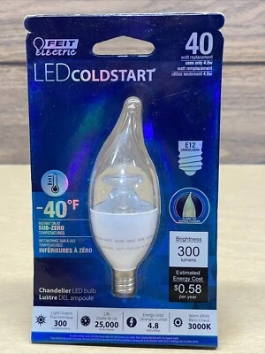 Feit Electric LED Coldstart Chandelier Bulb -40 F Replaces 40w R12 Candelabra - Image 1 of 4