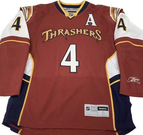 Atlanta Thrashers Maroon Alternate Zach Bogosian 3rd Jersey Reebok Mens SM Rare Cover