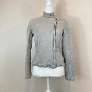 Lucky Brand Gray Moto Style Zip Up Lightweight Jacket Size XS - Picture 1 of 7