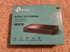 TP-Link TL-SF1008P 8-Port 4 PoE+ 10/100 Desktop Switch w/ AC Adapter