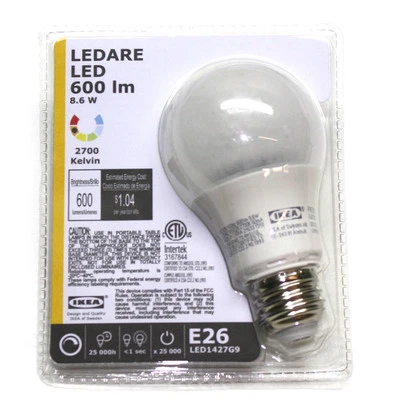 IKEA E26 LEDARE DIMMABLE LIGHT BULB LED 600 Lumen 8.6w NEW - Image 1 of 2
