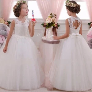 Ceremony Bridesmaid Dress Kids Evening Dresses Girls Elegant Party Wedding Gown - Picture 1 of 15