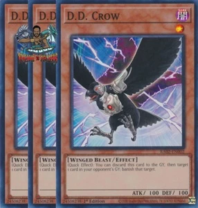 Yugioh! 3x D.D. Crow RA02-EN002 ultra raro primera edición casi nuevo - Imagen 1 de 1