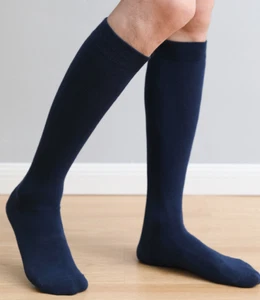 3 Pairs Mens Long Socks Crew Knit Cotton Sweat-absorbing Business High Socks USA - Picture 1 of 8