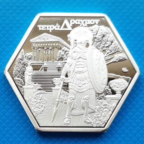 Sparta 1 tetradrachm 2023 UNC Spartan Warrior Artemis Silver Plated Proof Cover