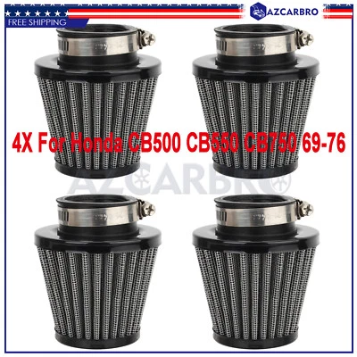 Set of 4 Fits For Suzuki GS550 GS550E 1978 - 1979 Small Black New Air Filter Pod - Image 1 of 4