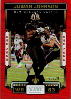 2023 SCORE RED ZONE PARALLEL #56 JUWAN JOHNSON 08/20 - Image 1 of 2