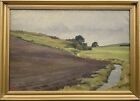 Impressionist Edvard Sarvig 1894-1968 Wide Danish Landscape 1958 Oil Painting