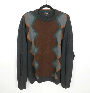 VTG TOSANI Canada ABSTRACT Geometric Knit Coogi Style Sweater Men's Sz XL - Picture 1 of 4