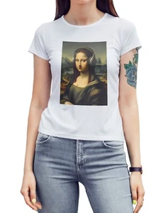 Mona Lisa Womens T-Shirt Parody Art Music Funny Da Vinci Gift Top Tee Artist - Picture 1 of 2