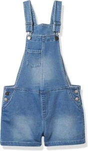 Pantalones Cortos Roxy Niños Niñas Jóvenes Better Now Overall Azul Lavado a la Piedra Denim Elastizados - Imagen 1 de 4