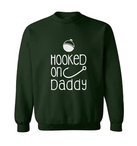 Hooked On Daddy - Father's Day Gift Fishing Boat Buoy Toddler Crewneck Sweater - Picture 1 of 8