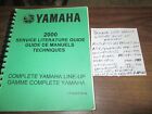 2000 YAMAHA SERVICE LITERATURE GUIDE OF MANUALS , MOTORCYCLE / ATV / SNOWMOBILE