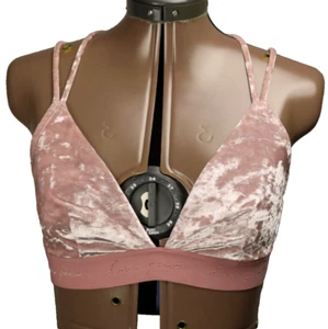 Victoria's Secret Riemchen-Bralette "Love Pink" Crushed Velour Rückenverschluss Pink L - Bild 1 von 19