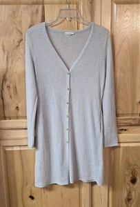 LA MIEL Womans Small Thin Cardigan  (Light Gray color; lightweight; button-up) - Picture 1 of 9