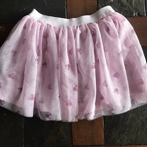 Girls Sz 7 Pink Glittery Tutu Tulle Skirt Minnie Ears Disney Junior - Picture 1 of 10