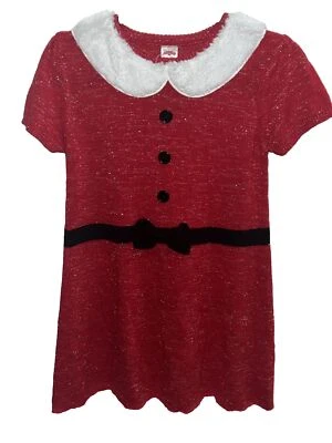 Holiday Time Girl's XL (14-16) Santa Knit Faux Fur Sweater Dress - Image 1 of 4